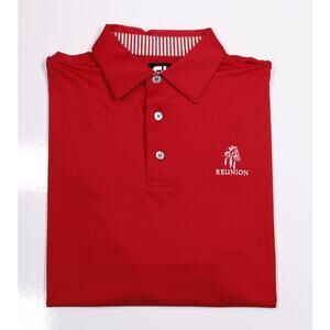 Footjoy Reunion Golf Resort Red Performance Golf Polo Shirt Men's Large